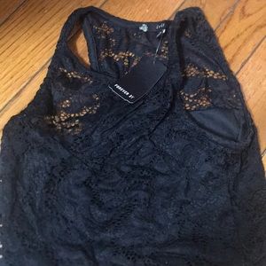 Black lace top tank